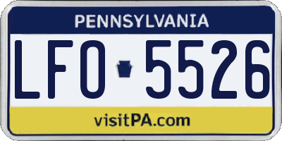 PA license plate LFO5526