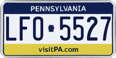 PA license plate LFO5527