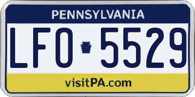 PA license plate LFO5529