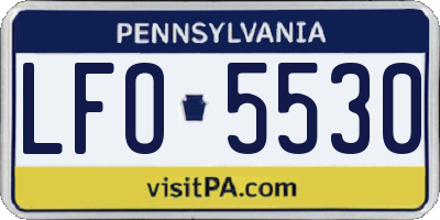 PA license plate LFO5530