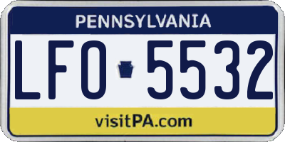 PA license plate LFO5532