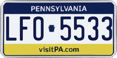 PA license plate LFO5533