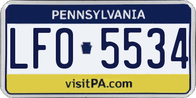 PA license plate LFO5534