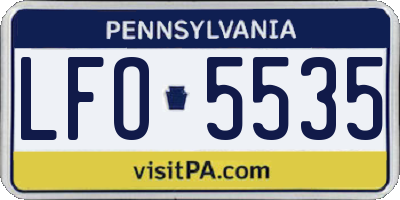 PA license plate LFO5535
