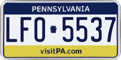 PA license plate LFO5537