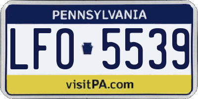 PA license plate LFO5539