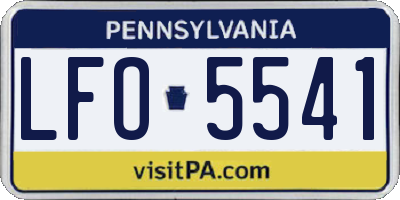 PA license plate LFO5541
