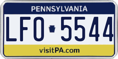 PA license plate LFO5544