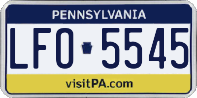 PA license plate LFO5545