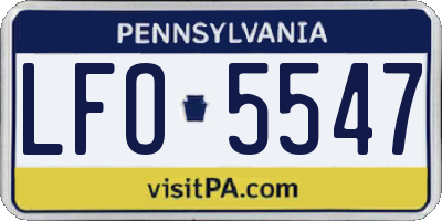 PA license plate LFO5547