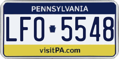 PA license plate LFO5548
