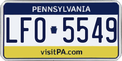 PA license plate LFO5549