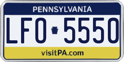PA license plate LFO5550