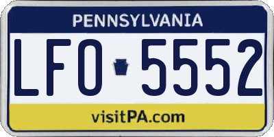 PA license plate LFO5552