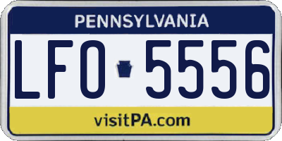 PA license plate LFO5556