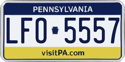 PA license plate LFO5557