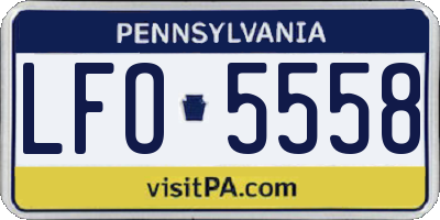 PA license plate LFO5558