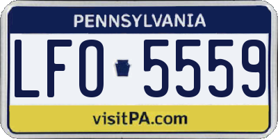 PA license plate LFO5559