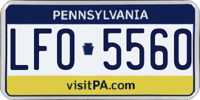 PA license plate LFO5560