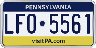 PA license plate LFO5561