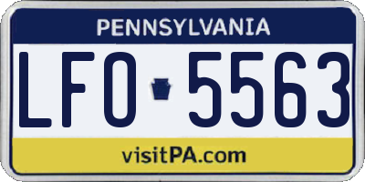 PA license plate LFO5563