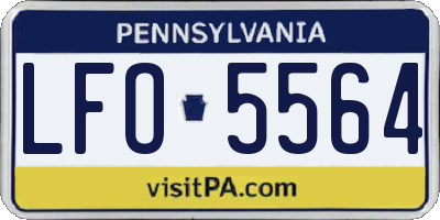 PA license plate LFO5564