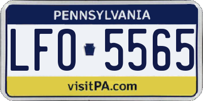 PA license plate LFO5565