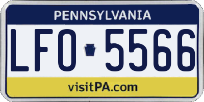 PA license plate LFO5566