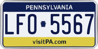 PA license plate LFO5567