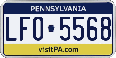 PA license plate LFO5568