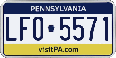 PA license plate LFO5571
