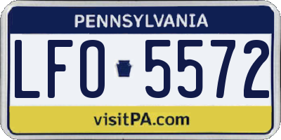 PA license plate LFO5572