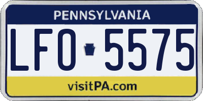 PA license plate LFO5575