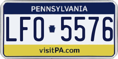 PA license plate LFO5576