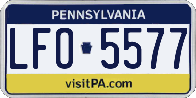 PA license plate LFO5577