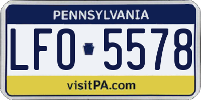PA license plate LFO5578