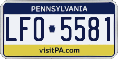 PA license plate LFO5581