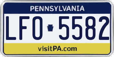 PA license plate LFO5582