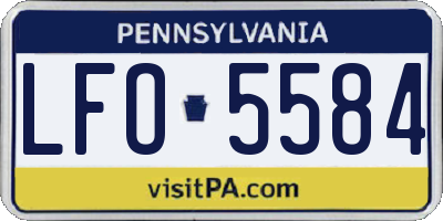 PA license plate LFO5584