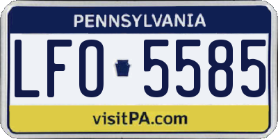 PA license plate LFO5585