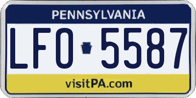PA license plate LFO5587