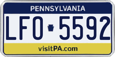 PA license plate LFO5592