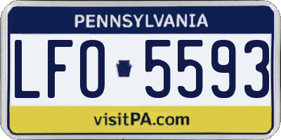 PA license plate LFO5593