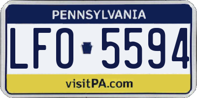 PA license plate LFO5594
