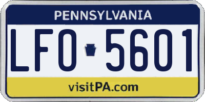 PA license plate LFO5601