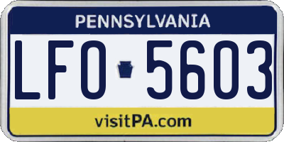 PA license plate LFO5603