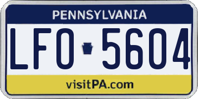 PA license plate LFO5604