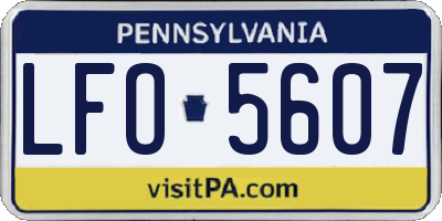 PA license plate LFO5607