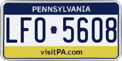 PA license plate LFO5608