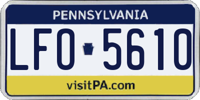 PA license plate LFO5610